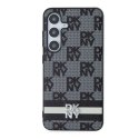 Etui DKNY Leather Checkered Mono Pattern & Printed Stripes na Samsung Galaxy S24 - czarne