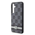 Etui DKNY Leather Checkered Mono Pattern & Printed Stripes na Samsung Galaxy S24 - czarne