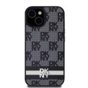 Etui DKNY Leather Checkered Mono Pattern & Printed Stripes na iPhone 15 / 14 / 13 - czarne