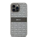 Etui DKNY Leather Mono Stripe & Metal Logo na iPhone 14 Pro Max - beżowe