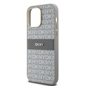 Etui DKNY Leather Mono Stripe & Metal Logo na iPhone 14 Pro Max - beżowe