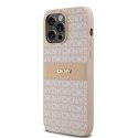 Etui DKNY Leather Mono Stripe & Metal Logo na iPhone 14 Pro Max - różowe