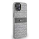 Etui DKNY Leather Mono Stripe & Metal Logo na iPhone 15 / 14 / 13 - beżowe