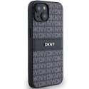 Etui DKNY Leather Mono Stripe & Metal Logo na iPhone 15 / 14 / 13 - czarne