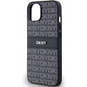 Etui DKNY Leather Mono Stripe & Metal Logo na iPhone 15 / 14 / 13 - czarne