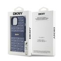 Etui DKNY Leather Mono Stripe & Metal Logo na iPhone 15 / 14 / 13 - niebieskie