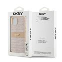 Etui DKNY Leather Mono Stripe & Metal Logo na iPhone 15 / 14 / 13 - różowe