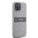 Etui DKNY Leather Mono Stripe & Metal Logo na iPhone 15 Plus / 14 Plus - beżowe