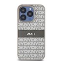 Etui DKNY Leather Mono Stripe & Metal Logo na iPhone 15 Pro Max - beżowe