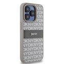 Etui DKNY Leather Mono Stripe & Metal Logo na iPhone 15 Pro Max - beżowe