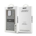 Etui DKNY Leather Mono Stripe & Metal Logo na iPhone 15 Pro Max - beżowe