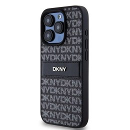 Etui DKNY Leather Mono Stripe & Metal Logo na iPhone 15 Pro Max - czarne