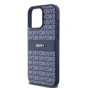 Etui DKNY Leather Mono Stripe & Metal Logo na iPhone 15 Pro Max - niebieskie