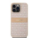 Etui DKNY Leather Mono Stripe & Metal Logo na iPhone 15 Pro Max - różowe