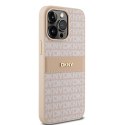 Etui DKNY Leather Mono Stripe & Metal Logo na iPhone 15 Pro Max - różowe