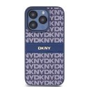 Etui DKNY Leather Mono Stripe & Metal Logo na iPhone 15 Pro - niebieskie