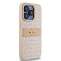 Etui DKNY Leather Mono Stripe & Metal Logo na iPhone 15 Pro - różowe