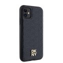 Etui DKNY Leather Monogram Pattern Metal Logo MagSafe na iPhone 11 / Xr - czarne