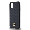 Etui DKNY Leather Monogram Pattern Metal Logo MagSafe na iPhone 11 / Xr - czarne