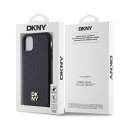 Etui DKNY Leather Monogram Pattern Metal Logo MagSafe na iPhone 11 / Xr - czarne