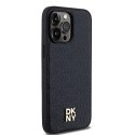 Etui DKNY Leather Monogram Pattern Metal Logo MagSafe na iPhone 14 Pro Max - czarne