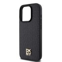 Etui DKNY Leather Monogram Pattern Metal Logo MagSafe na iPhone 15 Pro - czarne