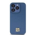 Etui DKNY Leather Monogram Pattern Metal Logo MagSafe na iPhone 15 Pro - niebieskie