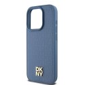 Etui DKNY Leather Monogram Pattern Metal Logo MagSafe na iPhone 15 Pro - niebieskie