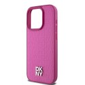 Etui DKNY Leather Monogram Pattern Metal Logo MagSafe na iPhone 15 Pro - różowe