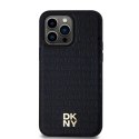 Etui DKNY Leather Pattern Metal Logo MagSafe na iPhone 13 Pro / 13 - czarne