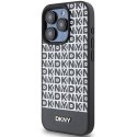 Etui DKNY Leather Printed Pattern Metal Logo MagSafe na iPhone 15 Pro - czarne