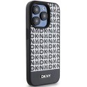 Etui DKNY Leather Printed Pattern Metal Logo MagSafe na iPhone 15 Pro - czarne