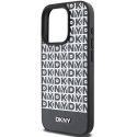 Etui DKNY Leather Printed Pattern Metal Logo MagSafe na iPhone 15 Pro - czarne