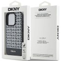 Etui DKNY Leather Printed Pattern Metal Logo MagSafe na iPhone 15 Pro - czarne