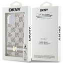 Etui DKNY IML Checkered Mono Pattern & Printed Stripes MagSafe na iPhone 15 / 14 / 13 - beżowe