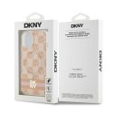 Etui DKNY IML Checkered Mono Pattern & Printed Stripes MagSafe na iPhone 15 / 14 / 13 - różowe