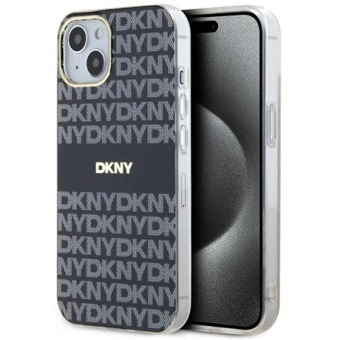 Etui DKNY IML Mono & Stripe MagSafe na iPhone 15 / 14 / 13 - czarne