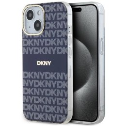 Etui DKNY IML Mono & Stripe MagSafe na iPhone 15 / 14 / 13 - niebieskie