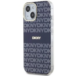 Etui DKNY IML Mono & Stripe MagSafe na iPhone 15 / 14 / 13 - niebieskie