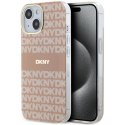 Etui DKNY IML Mono & Stripe MagSafe na iPhone 15 / 14 / 13 - różowe