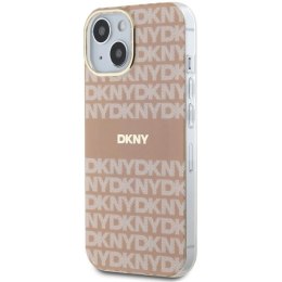 Etui DKNY IML Mono & Stripe MagSafe na iPhone 15 / 14 / 13 - różowe