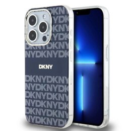 Etui DKNY IML Mono & Stripe MagSafe na iPhone 15 Pro Max - niebieskie