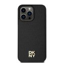 Etui DKNY Leather Monogram Pattern Metal Logo MagSafe na iPhone 15 Pro Max - czarne