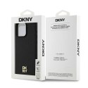 Etui DKNY Leather Monogram Pattern Metal Logo MagSafe na iPhone 15 Pro Max - czarne