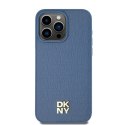 Etui DKNY Leather Monogram Pattern Metal Logo MagSafe na iPhone 15 Pro Max - niebieskie