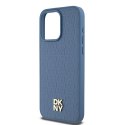 Etui DKNY Leather Monogram Pattern Metal Logo MagSafe na iPhone 15 Pro Max - niebieskie