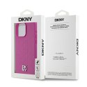 Etui DKNY Leather Monogram Pattern Metal Logo MagSafe na iPhone 15 Pro Max - różowe