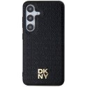 Etui DKNY Leather Pattern Metal Logo MagSafe na Samsung Galaxy S24+ - czarne