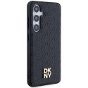 Etui DKNY Leather Pattern Metal Logo MagSafe na Samsung Galaxy S24+ - czarne