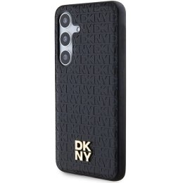 Etui DKNY Leather Pattern Metal Logo MagSafe na Samsung Galaxy S24 - czarne